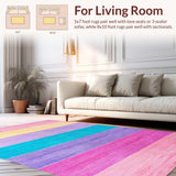 Ultra Soft Area Rug, Non Slip, Stain Resistant, Washable Area Rugs for Living Room, Bedroom, Lively Playful Iridescent Touch(Pink)