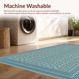 Ultra Soft Area Rug, Non Slip, Stain Resistant, Washable Area Rugs for Living Room, Bedroom, Abstract Lattice Design in Blue(Blue)
