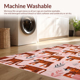 Ultra Soft Area Rug, Non Slip, Stain Resistant, Washable Area Rugs for Living Room, Bedroom, Artistic Fun-Filled Bath Mat(Pink)