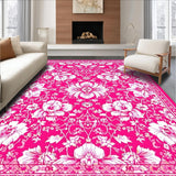 Ultra Soft Area Rug, Non Slip, Stain Resistant, Washable Area Rugs for Living Room, Bedroom, Vibrant Hot Pink Abstract Design(Pink)