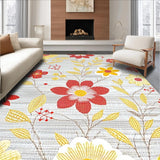 Ultra Soft Area Rug, Non Slip, Stain Resistant, Washable Area Rugs for Living Room, Bedroom, Whimsical Botanical Color Burst(Yellow)