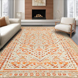 Ultra Soft Area Rug, Non Slip, Stain Resistant, Washable Area Rugs for Living Room, Bedroom, Striking Neutral Abstract Aesthetics(Orange)