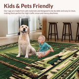 Ultra Soft Area Rug, Non Slip, Stain Resistant, Washable Area Rugs for Living Room, Bedroom, Cozy Natural Forest Elements(Green)