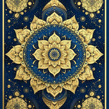 Vibrant Earth Tones Floral Motif(Blue)