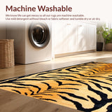 Ultra Soft Area Rug, Non Slip, Stain Resistant, Washable Area Rugs for Living Room, Bedroom, Minimalist Graphic Wild Design(Orange)