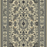 Beige Black Sisal Abstract Geometric Design(Beige)