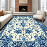 Ultra Soft Area Rug, Non Slip, Stain Resistant, Washable Area Rugs for Living Room, Bedroom, Modern Area with Unique Blue and Beige Floral for All Seasons(Beige)