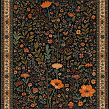 Ultra Soft Area Rug, Non Slip, Stain Resistant, Washable Area Rugs for Living Room, Bedroom, Vibrant Insect Patterned Artistry(Black)