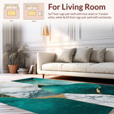 Artistic Low Pile Abstract Composition(Green)