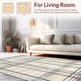 Classic Accent with Striking Alternating Lines and Minimalist Stripe Design(Beige)