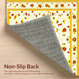 Ultra Soft Area Rug, Non Slip, Stain Resistant, Washable Area Rugs for Living Room, Bedroom, Elegant Area Featuring Ornate Floral and Geometric Design(White)