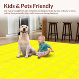 Ultra Soft Area Rug, Non Slip, Stain Resistant, Washable Area Rugs for Living Room, Bedroom, Bold Striped Earthy Vibe(Yellow)