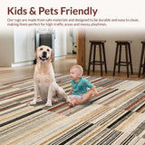 Ultra Soft Area Rug, Non Slip, Stain Resistant, Washable Area Rugs for Living Room, Bedroom, Surfboard Print Runner Modern Style(Beige)