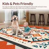 Ultra Soft Area Rug, Non Slip, Stain Resistant, Washable Area Rugs for Living Room, Bedroom, Neutral Tufted Bath Rug for Minimalist Decor(Orange)