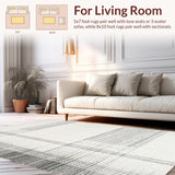 Ultra Soft Area Rug, Non Slip, Stain Resistant, Washable Area Rugs for Living Room, Bedroom, Elegant Dual-Tone Reversible Rug with Contemporary Linear Design(Gray)