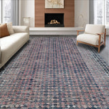 Ultra Soft Area Rug, Non Slip, Stain Resistant, Washable Area Rugs for Living Room, Bedroom, Elegant Foldable Microfiber Home Décor Non-Slip Washable Floor Covering(Blue)