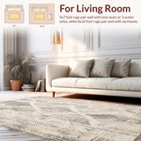 Ultra Soft Area Rug, Non Slip, Stain Resistant, Washable Area Rugs for Living Room, Bedroom, Boho Chic Area Non Slip Distressed Look Beige(Gray)