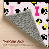 Ultra Soft Area Rug, Non Slip, Stain Resistant, Washable Area Rugs for Living Room, Bedroom, Adorable Furry Friends Print Style(Pink)