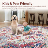 Ultra Soft Area Rug, Non Slip, Stain Resistant, Washable Area Rugs for Living Room, Bedroom, Luxurious Colorful Diamond Design(White)