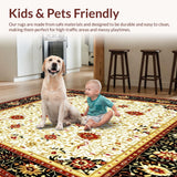 Ultra Soft Area Rug, Non Slip, Stain Resistant, Washable Area Rugs for Living Room, Bedroom, Vintage Woven Boho for(Gold)