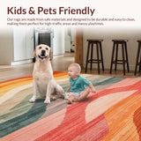 Ultra Soft Area Rug, Non Slip, Stain Resistant, Washable Area Rugs for Living Room, Bedroom, Rustic Earthy Symmetrical Patterns(Orange)