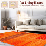 Ultra Soft Area Rug, Non Slip, Stain Resistant, Washable Area Rugs for Living Room, Bedroom, Striking Bold Animal Silhouette(Orange)