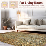 Ultra Soft Area Rug, Non Slip, Stain Resistant, Washable Area Rugs for Living Room, Bedroom, Artistic Abstract Animal Design(Beige)