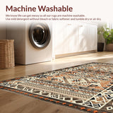 Ultra Soft Area Rug, Non Slip, Stain Resistant, Washable Area Rugs for Living Room, Bedroom, Vibrant Retro Ogee Style(Beige)