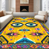 Ultra Soft Area Rug, Non Slip, Stain Resistant, Washable Area Rugs for Living Room, Bedroom, Dynamic Color Blocking Design(Yellow)