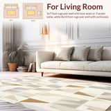 Ivory Dream Modern Geometric with Light Tones(Beige)