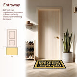 Ultra Soft Area Rug, Non Slip, Stain Resistant, Washable Area Rugs for Living Room, Bedroom, Bold Modernized Trellis Aesthetic(Black)