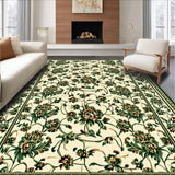 Ultra Soft Area Rug, Non Slip, Stain Resistant, Washable Area Rugs for Living Room, Bedroom, Vintage Floral Dining Room Non Slip Carpet(Beige)