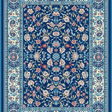 Ultra Soft Area Rug, Non Slip, Stain Resistant, Washable Area Rugs for Living Room, Bedroom, Retro Floral Bedroom Area Rug Machine Washable(Blue)
