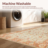 Ultra Soft Area Rug, Non Slip, Stain Resistant, Washable Area Rugs for Living Room, Bedroom, Rustic Light Brown Botanical Elegance(Beige)