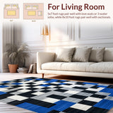 Lively Patterned Geometric Tapestry(Blue)