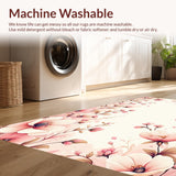 Ultra Soft Area Rug, Non Slip, Stain Resistant, Washable Area Rugs for Living Room, Bedroom, Lush Garden-Inspired Modern Decor(Pink)