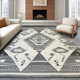 Ultra Soft Area Rug, Non Slip, Stain Resistant, Washable Area Rugs for Living Room, Bedroom, Luxurious Monochrome Fringe Design(Black)