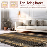 Ultra Soft Area Rug, Non Slip, Stain Resistant, Washable Area Rugs for Living Room, Bedroom, Vibrant Rural Inspired Look(Beige)