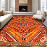 Ultra Soft Area Rug, Non Slip, Stain Resistant, Washable Area Rugs for Living Room, Bedroom, Artisan Reversible Textile Creation(Red)