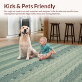 Ultra Soft Area Rug, Non Slip, Stain Resistant, Washable Area Rugs for Living Room, Bedroom, Serene Minimalist Circular Design(Beige)