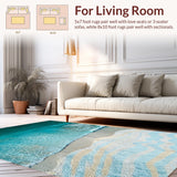 Ultra Soft Area Rug, Non Slip, Stain Resistant, Washable Area Rugs for Living Room, Bedroom, Beach Theme Bedroom Area Rug for Relaxation(Blue)