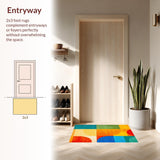Ultra Soft Area Rug, Non Slip, Stain Resistant, Washable Area Rugs for Living Room, Bedroom, Non-Slip Colorful Entryway Meditation Carpet(Orange)