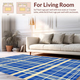 Fresh Playful Light Blue Grid Style(Blue)