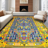 Ultra Soft Area Rug, Non Slip, Stain Resistant, Washable Area Rugs for Living Room, Bedroom, Elegant Area Grippers with Geometric for Vibrant Spaces(Yellow)
