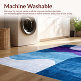 Ultra Soft Area Rug, Non Slip, Stain Resistant, Washable Area Rugs for Living Room, Bedroom, Contemporary Color Fusion Design(Purple)