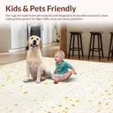 Ultra Soft Area Rug, Non Slip, Stain Resistant, Washable Area Rugs for Living Room, Bedroom, Geometric Spotted Rug Modern Nursery Accent(Gold)