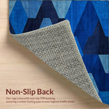 Ultra Soft Area Rug, Non Slip, Stain Resistant, Washable Area Rugs for Living Room, Bedroom, Modern Geometric Entryway Carpet with Artistic Navy Hexagon Pattern(Blue)