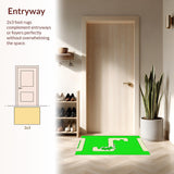 Ultra Soft Area Rug, Non Slip, Stain Resistant, Washable Area Rugs for Living Room, Bedroom, Vibrant Faux Animal Shape Appeal(Green)
