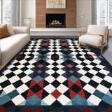 Ultra Soft Area Rug, Non Slip, Stain Resistant, Washable Area Rugs for Living Room, Bedroom, Vibrant Modern Geometric Outdoor Piece(Black)