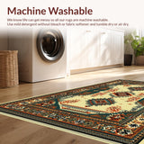 Ultra Soft Area Rug, Non Slip, Stain Resistant, Washable Area Rugs for Living Room, Bedroom, Rustic Bear Lodge Bedroom Non-Slip Carpet(Beige)